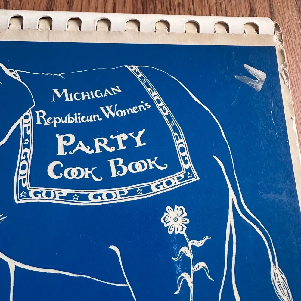 Michigan Republican Women Party Cook Book Vintage Blue George Romney GOP Vintage